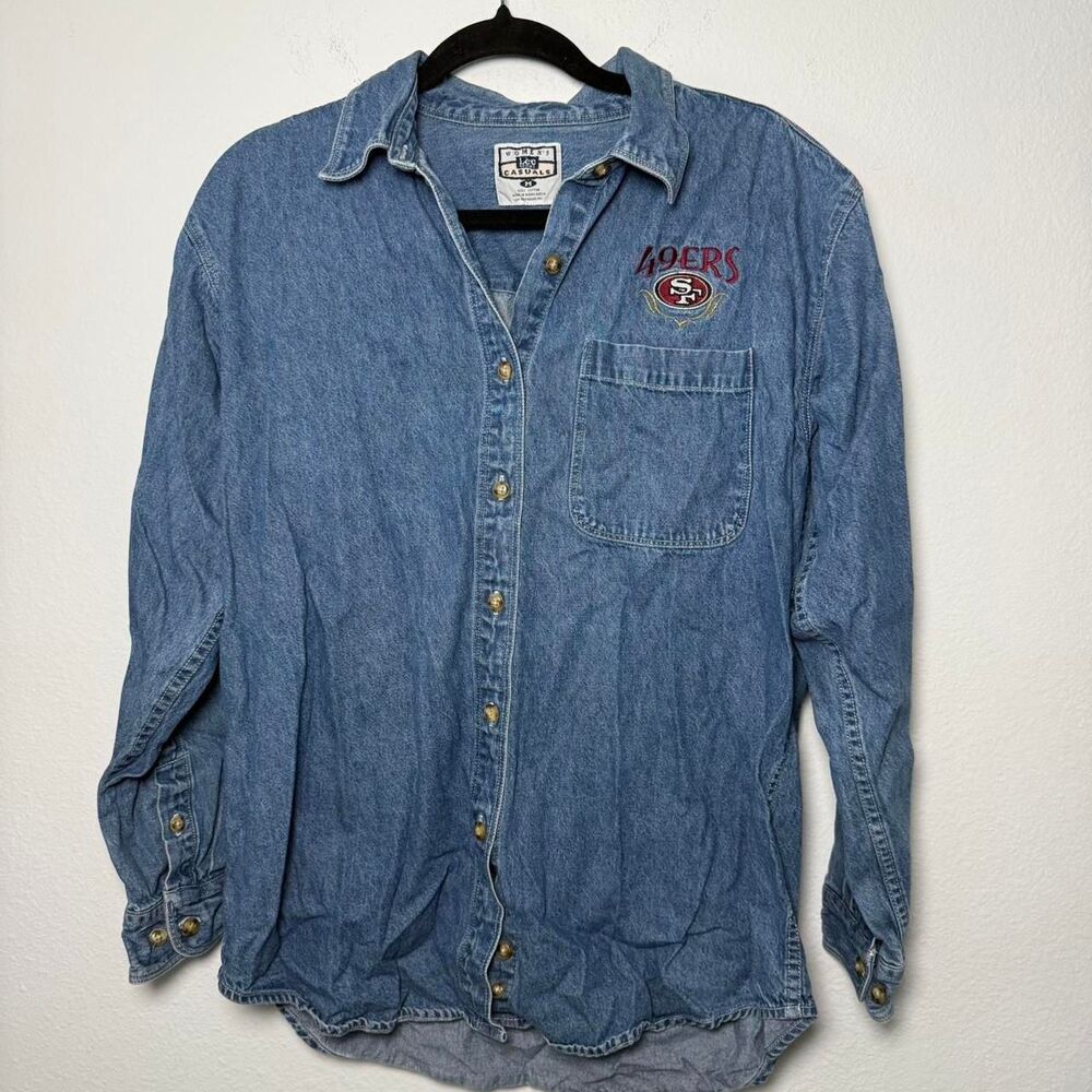 San Francisco 49ers Womans Vintage Denim Button Up D52